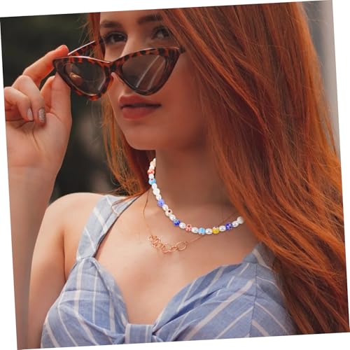 Outanaya Klassische Damen Halskette mit Runden Glasperlen und Künstlichen Perlen Farbige Schmuckkette Dekoratives Accessoire für Alltag und Geschenk Langlebig und Elegant von Outanaya
