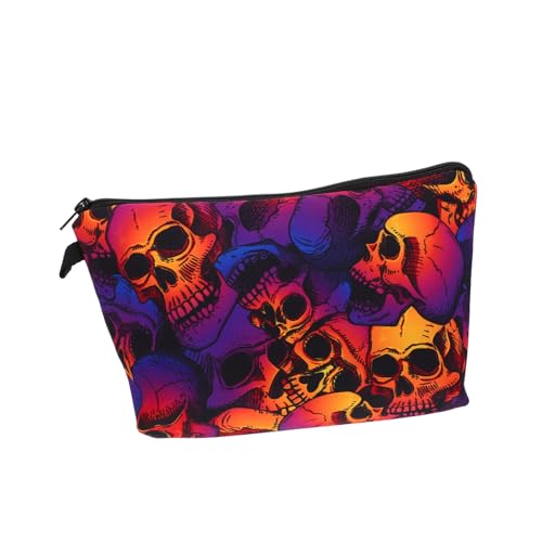Outanaya Skull Printing Kosmetiktasche Multifunktionale Reise Und Make-up Aufbewahrungstasche Für Damen Praktische Und Tragbare Schminktasche Mit Außergewöhnlicher Haltbarkeit Für von Outanaya