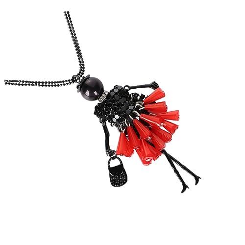 Outanaya Kristallpinne Halskette lange modeschmuckkette anhänger lustig modeschmuck damen Mädchen Hals lange damen Hals für Mädchen rot von Outanaya