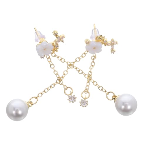 Outanaya Lange Blumenohrhänger mit Quaste Leichtes Elegantes Design mit Muschelblüten Stilvolle Ohrschmuck für Damen Geeignet für Partys Alltag und Besondere Anlässe von Outanaya