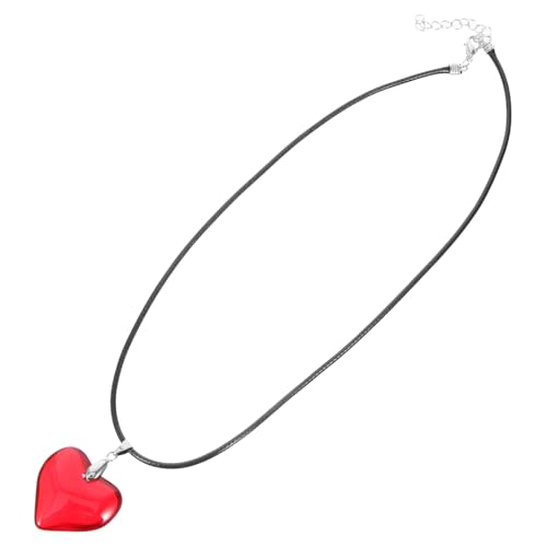 Outanaya Minimalistische Herz Halskette für Frauen mit Herzanhänger Modisches Schmuckstück an Stilvollem Rindslederband Elegant und Vielseitig für Party Date und Alltag Geeignet von Outanaya