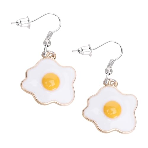 Outanaya Niedliche Spiegelei Ohrstecker mit Eiersymbol Farbenfrohe Damen Ohrhänger Modische Food Charms Leichter Schmuck für Mädchen und Frauen Kreatives Geschenk von Outanaya