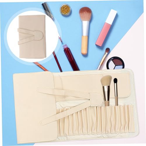 Outanaya PU Make up Pinsel Organizer Tasche Faltbar mit Fächern Langlebiger Makeup Brush Aufbewahrungsbeutel Tragbarer Kosmetik Pinselhalter für Reisen und Zuhause von Outanaya