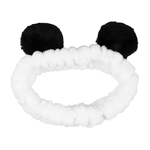 Outanaya Panda Ohr Haarband für Damen Elastisches Stirnband Weich und Leicht für Partys Tanzen Tägliche Gesichtsreinigung Schwarz von Outanaya