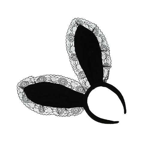 Outanaya Rabbit Ear Haarreif Hasenohren Kostüm Accessoire für Karneval und Cosplay Schwarz Leicht und Rutschfest für Lustige Partys und Unvergessliche Fotos von Outanaya