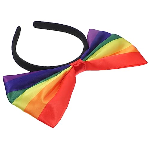 Outanaya Regenbogen-stirnband Stirnbänder Mit Schleife Für Damen Haarklammern Karierte Kulturtasche Stolz-stirnband Stolzer Headbopper Haarspange Mann Abschlussball Kopfbedeckung Stoff von Outanaya