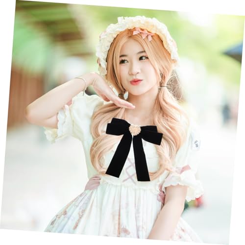 Outanaya Retro Samt Brosche Damen Große Schleifenbrosche Herzförmige Knoten Pin Eleganter Vintage Anstecker für Kleidung und Blusen Weicher Samt und Zinklegierung Stilvolles Accessoire für von Outanaya