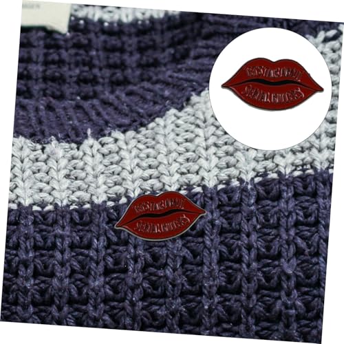 Outanaya Rote Lippen Brosche Anstecknadel Schmuckstil Nadel Pin für Kleidung Schal Jacke Thanksgiving Accessoire von Outanaya