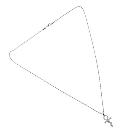 Outanaya Schlangenanhänger Halskette Herren Damen Punk Kreuz Schmuck Silberfarbene Kette mit Poliertem Finish Vielseitig Tragbar Modisches Accessoire von Outanaya