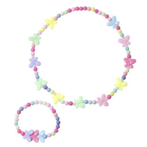 Outanaya Schmuckset Buntes Acryl Armband und Halskette Schmetterling Design für Mädchen Ab Jahre Hautfreundlich Robust als Geburtstagsgeschenk und Mitgebsel Geeignet von Outanaya