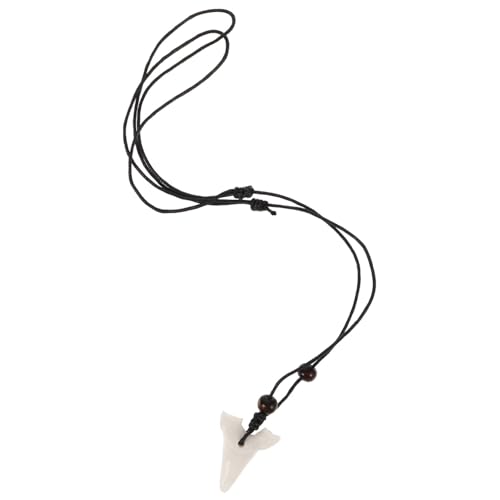 Outanaya Sharks Tooth Halskette Weiß Verstellbar Retro Stil Einzigartiger Schmuck Für Strandliebhaber Herren Damen von Outanaya