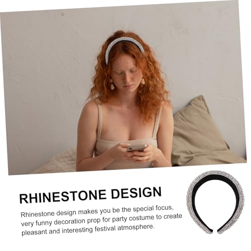 Outanaya Silberner Barock Strass Haarreif Damen Kristall Stirnband Glänzend Breites Haarschmuck Party Accessoire Langlebig Modisch von Outanaya