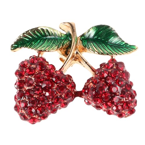 Outanaya Strass Erdbeer Brosche Anstecknadel mit Sicherheitsnadel Damen Vintage Schal Pin für Kleidung Rucksack Schmuck Zubehör von Outanaya