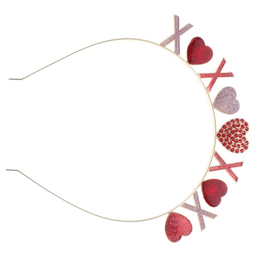 Outanaya Valentinstag Haarreif für Teenager Mädchen Rotes Glitzer Herz Haarband Romantisches Accessoire für Fotos und Partys von Outanaya