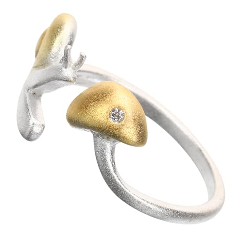 Outanaya Verstellbarer Pilz Schnecken Ring Damen Kupfer Schmuck Elegant Offener Fingerring Für Hochzeit Alltag Party von Outanaya