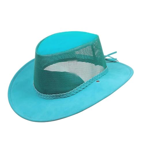 Outbacker Australischer Sommerhut aus Mikrofaser mit Netz-Block inkl.Kinnband wasserfest mit UV Schutz Farbe Aqua, Größe L I 58-59 cm von Outbacker