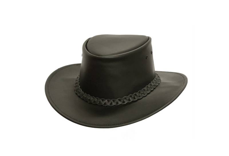 Outbacker Cowboyhut Australian Style Cowboyhut Lederhut in schwarz und braun, Größe S, XL von Outbacker