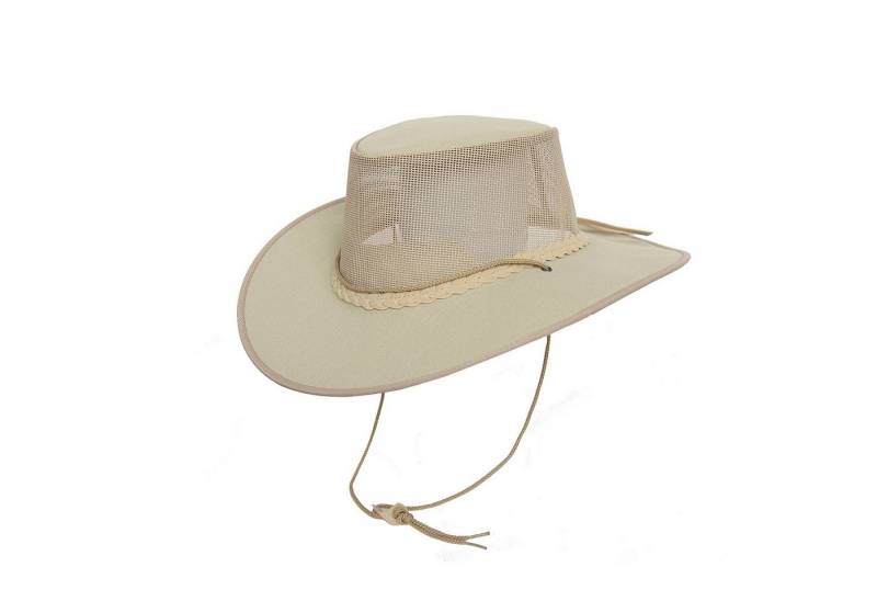 Outbacker Cowboyhut Australischer Canvas Sommerhut mit Netzeinsatz- inkl. Kinnband wasserf von Outbacker