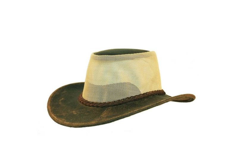 Outbacker Cowboyhut Australischer Kinder Cowboy-Hut aus Netz und Leder- Sonnenschutz für K von Outbacker