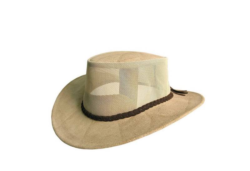 Outbacker Cowboyhut Australischer Kinder Cowboy-Hut aus Netz und Wildleder-Größe 53-54 cm von Outbacker