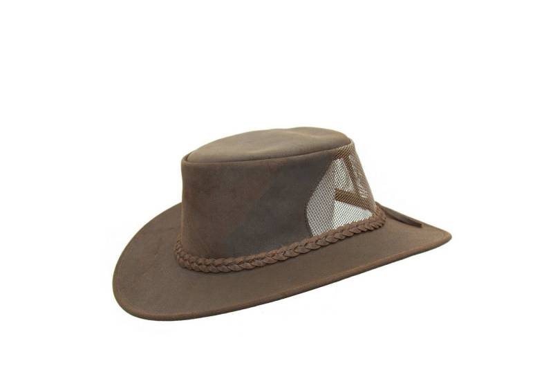 Outbacker Cowboyhut Australischer Kinder Cowboyhut aus Echtleder mit Netzeinsatz, Größe 5 von Outbacker