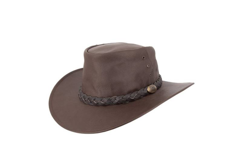 Outbacker Cowboyhut Australischer Traveller Hut Kangaroo aus echtem Känguruleder in schwar von Outbacker