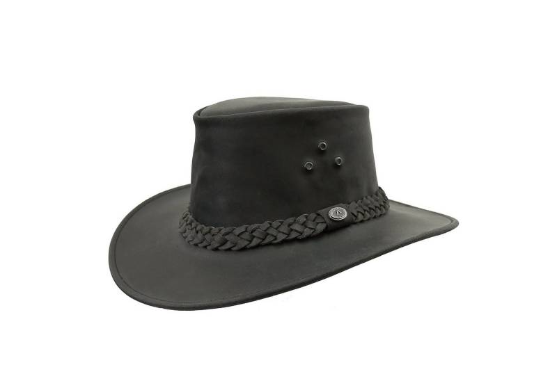 Outbacker Cowboyhut Kinder Cowboy Leder-Hut in schwarz- Größe 54-55 cm von Outbacker