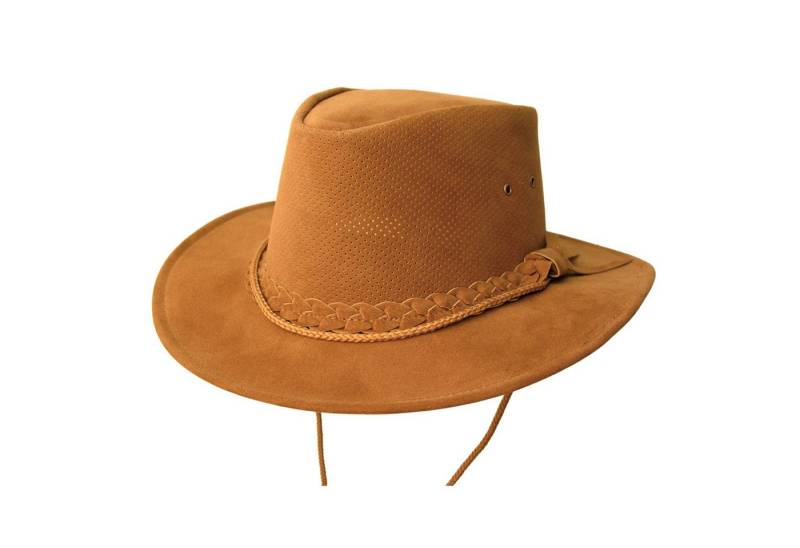 Outbacker Cowboyhut Outdoor Sommerhut aus veganem Leder mit perforiertem Block super leich von Outbacker