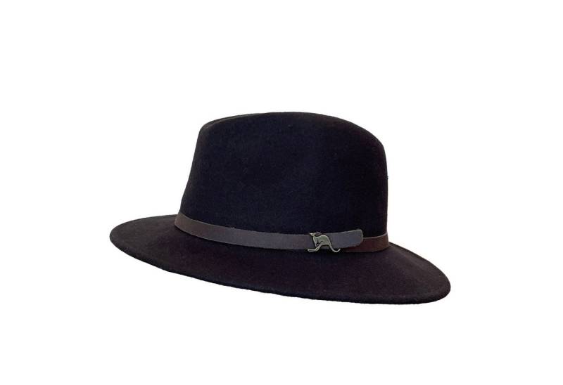 Outbacker Filzhut Willis Wollfilzhut- knautschbar in 3 soliden Farben mit Echtlederband von Outbacker
