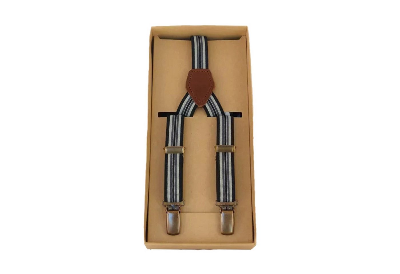 Outbacker Hosenträger Gestreifte Hosenträger in Y Form, 2 cm breit mit Lederapplikationen Outbacker Hosenträger Gestreifte Hosenträger in Y Form, 2 cm breit mit Lederapplikationen von Outbacker