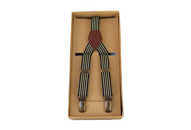 Outbacker Hosenträger Schmal gestreifte Hosenträger in Y Form, 2 cm breit mit Lederapplikati von Outbacker