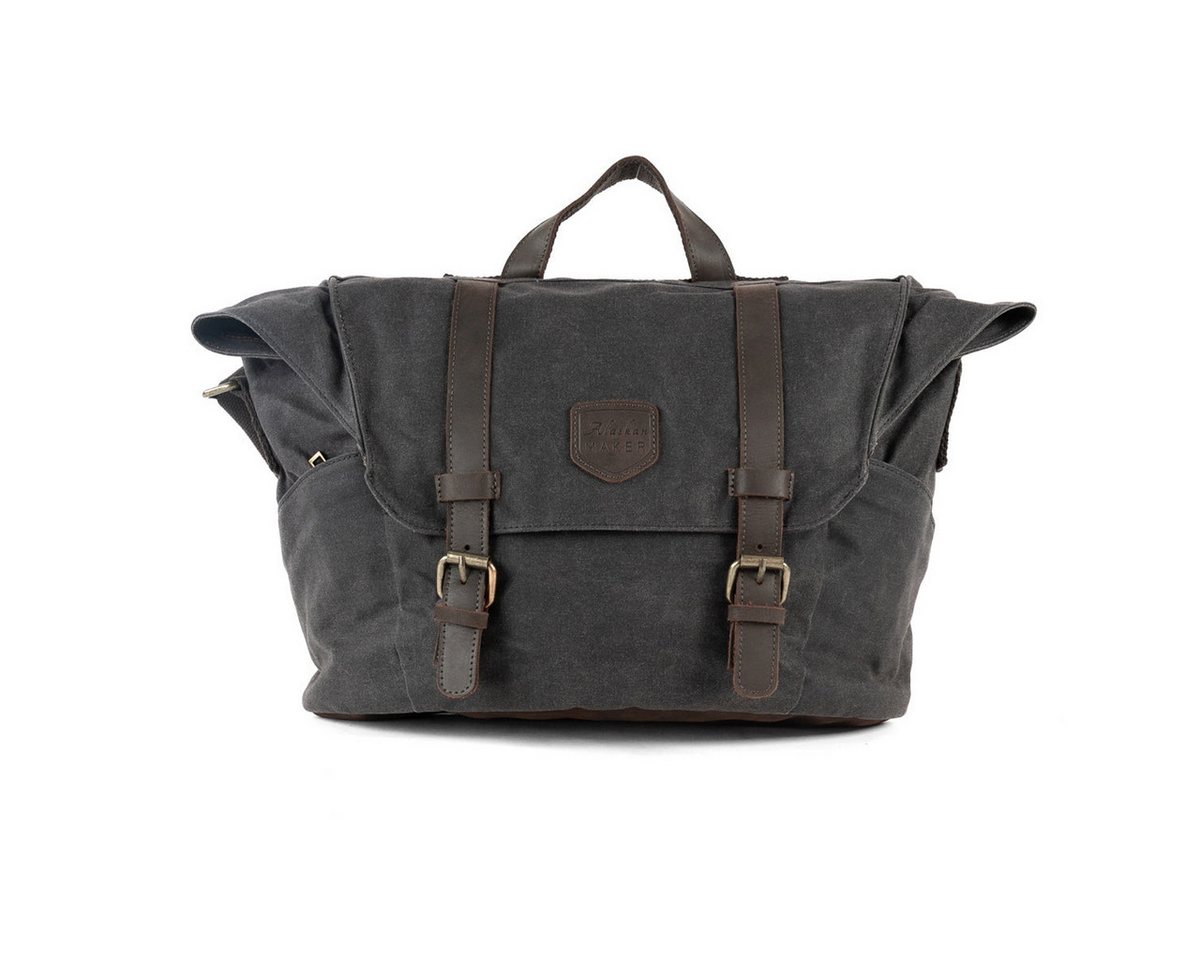 Outbacker Schultertasche Messenger Bag- Umhängetasche aus gewachstem Canvas mit Echtleder Detai von Outbacker