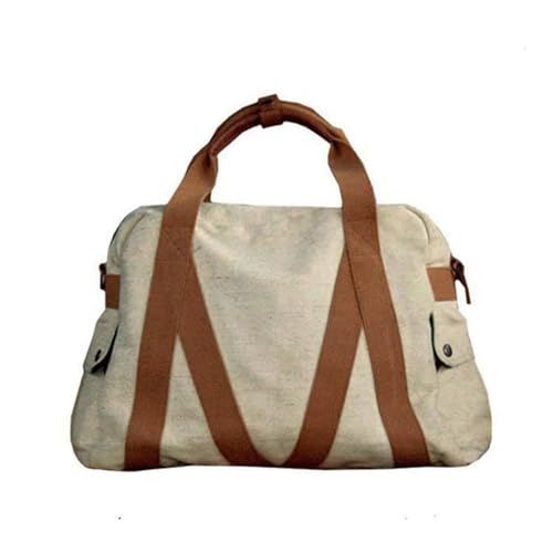Reisetasche- Schultertasche aus festem Segeltuch- wasserfest mit Reißverschluss und abnehmbaren Schultergurt Farbe Sand von Outbacker