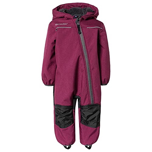 Outburst - Baby Kinder Mädchen Softshell-Overall Schneeanzug gefüttert wasserdicht 10.000 mm Wassersäule atmungsaktiv Winddicht, Berry Mel. - 1414403167 - Größe 116 von Outburst