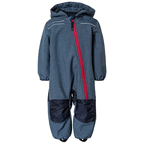 Outburst - Baby Kinder Softshell-Overall Schneeanzug gefüttert wasserdicht 10.000 mm Wassersäule atmungsaktiv Winddicht, blau Mel. - 3714254, Größe 104 von Outburst