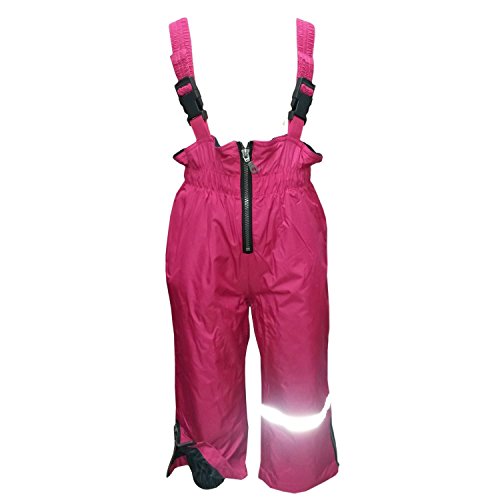 Outburst - Baby Mädchen Regenhose Matschhose Skihose Latzhose Fleecefutter wasserundurchlässig, pink,Größe 98 von Outburst