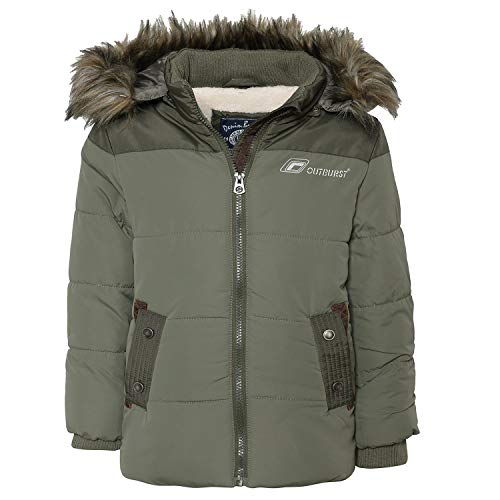 Outburst - Jungen Jacke Anorak Winterjacke Kapuzenjacke mit Fellimitat, grün - 3946606, Größe 116 von Outburst