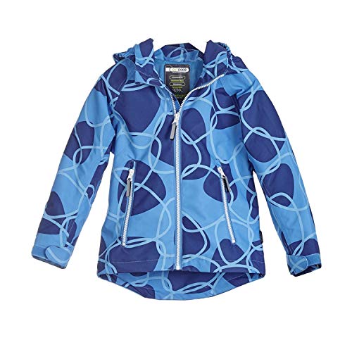 Outburst - Jungen Jacke Softshelljacke Regenjacke Kapuze wasserabweisend 10.000 mm Wassersäule Winddicht atmungsaktiv, blau - 6824609 - Größe 128 von Outburst