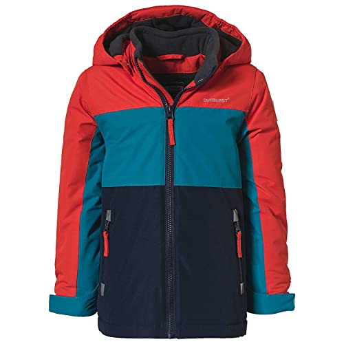 Outburst - Jungen Winterjacke 3-farbig mit Kapuze, wasserdicht 10 000mm Wassersäule, Winddicht, atmungsaktiv, weiches Futter, wattiert, Mehrfarbig - 6832601, Größe 116 von Outburst