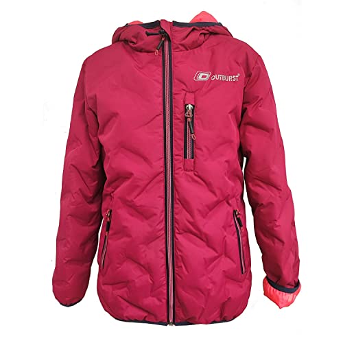 Outburst - Mädchen Winterjacke gefüttert wasserabweisend mit Kapzue, Reißverschluss und 3 praktische Jackentaschen, pink – 39533, Größe 110 von Outburst