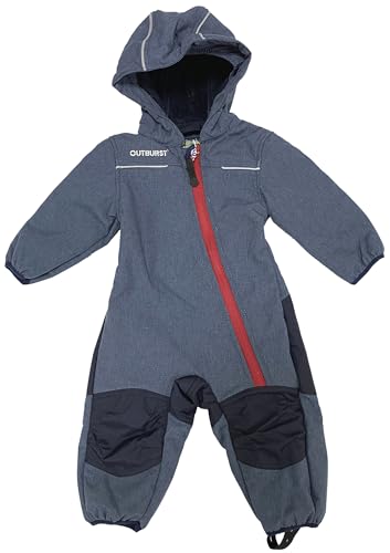Outburst Softshellanzug Overall Softshelloverall Schneeanzug Teddyfutter (98, Blau Melange) von Outburst