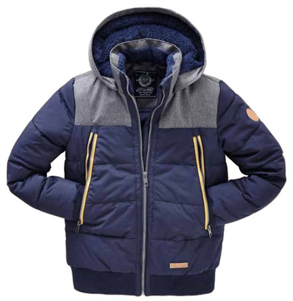 Outburst Winterjacke Outburst Jungen Jacke Winterjacke Kapuze Lammfell-Imitat marine grau von Outburst