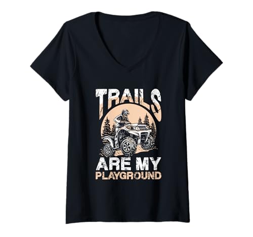 Damen Trails sind Mein Spielplatz ATV-Fahrspaß T-Shirt mit V-Ausschnitt von Outdoor ATV Off-Road Enthusiast