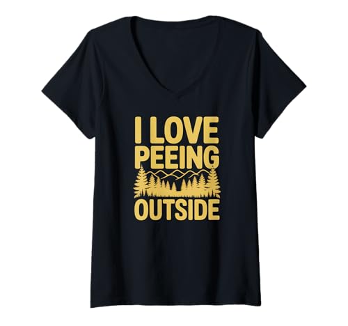 Damen Lustiges Camping I Love Peeing Outside T-Shirt mit V-Ausschnitt Damen Lustiges Camping I Love Peeing Outside T-Shirt mit V-Ausschnitt von Outdoor Adventure Funny Camping Vibes