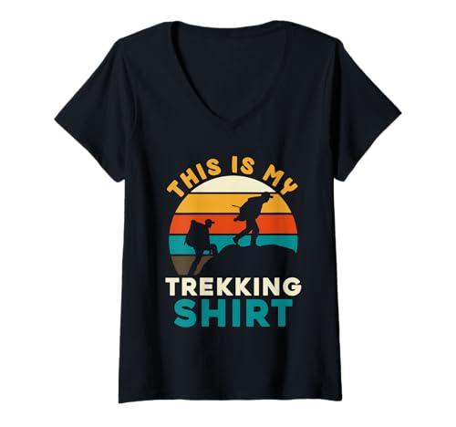 Damen Das ist Mein Trekkingshirt Wandern im Freien T-Shirt mit V-Ausschnitt Damen Das ist Mein Trekkingshirt Wandern im Freien T-Shirt mit V-Ausschnitt von Outdoor Adventure Hiking Trekking Nature