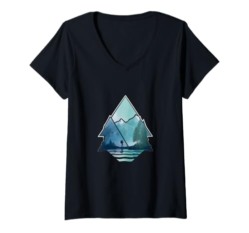 Damen Bergwanderer - Outdoor- und Naturmotiv T-Shirt mit V-Ausschnitt Damen Bergwanderer - Outdoor- und Naturmotiv T-Shirt mit V-Ausschnitt von Outdoor Adventure