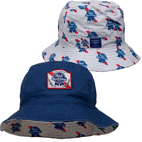 Outdoor Cap Pabst Blue Ribbon Logo Reversible Bucket Hat Mehrfarbig, Mehrfarbig, Einheitsgröße von Outdoor Cap