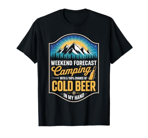 Lustiger Spruch Wochenendvorhersage Camping Kaltbier Damen Herren T-Shirt Lustiger Spruch Wochenendvorhersage Camping Kaltbier Damen Herren T-Shirt von Outdoor Drinking Humor Tent Mountain Nature Trip