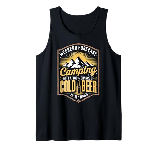 Lustiger Spruch Wochenendvorhersage Camping Kaltbier Damen Herren Tank Top Lustiger Spruch Wochenendvorhersage Camping Kaltbier Damen Herren Tank Top von Outdoor Drinking Humor Tent Mountain Nature Trip