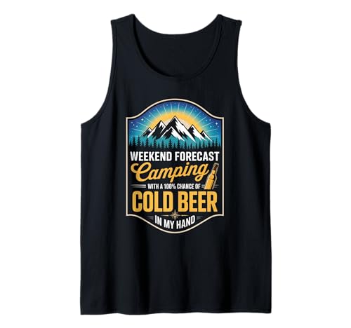 Lustiger Spruch Wochenendvorhersage Camping Kaltbier Damen Herren Tank Top Lustiger Spruch Wochenendvorhersage Camping Kaltbier Damen Herren Tank Top von Outdoor Drinking Humor Tent Mountain Nature Trip